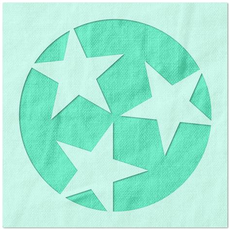 Tennessee Flag Three Star Stencil | Stencil Stop