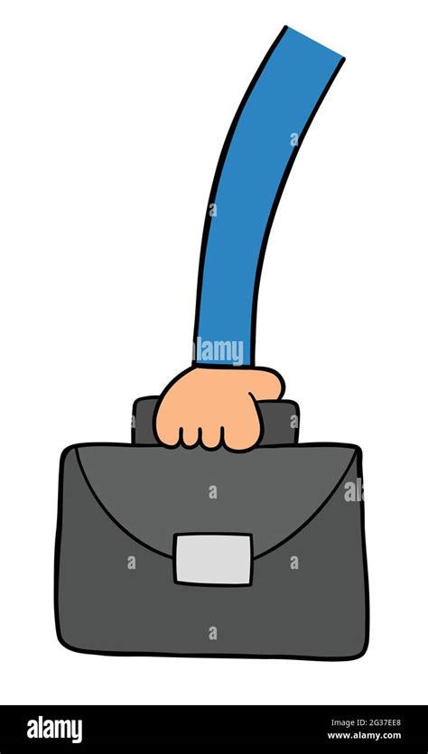 Cartoon Vector Illustration Of Businessman Holding Briefcase Colored