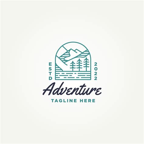 Minimalist Mountain Outdoor Adventure Icon Logo Template Vector