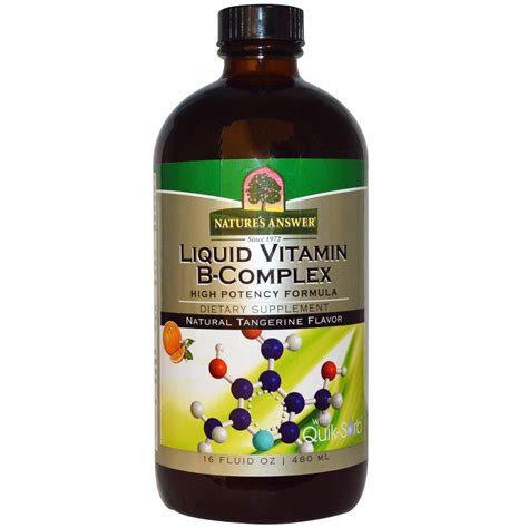 Nature's Answer Liquid Vitamin B-Complex, Natural Tangerine Flavor, 16