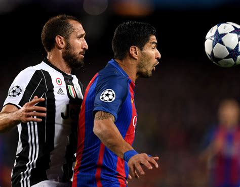 Luis Suarez and Giorgio Chiellini reunited during Barcelona v Juventus ...