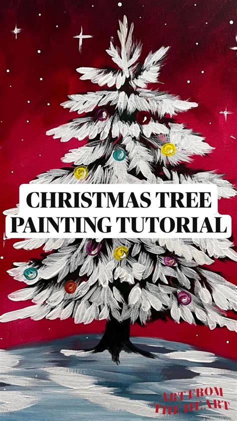 Christmas Tree Painting Tutorial Christmas Canvas Art Christmas Tree