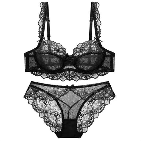Ultra Thin Breathable Two Pieces Adult Underwear Embroidery Lace Women Sexy Lingerie Set