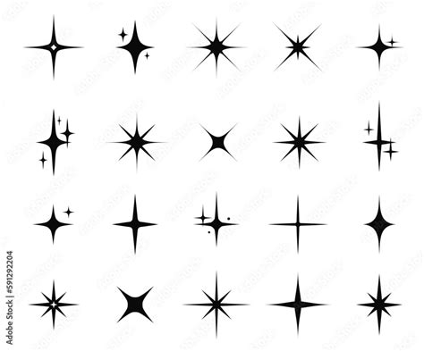 Star sparkle and twinkle. Star burst, flash stars. Isolated vector ...