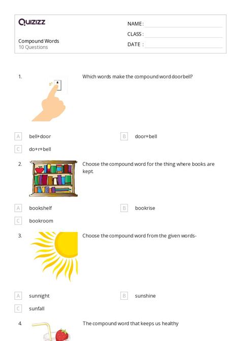 50 Structure Of Compound Words Worksheets For 2nd Class On Quizizz