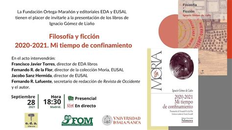 Presentaci N Libro Filosof A Y Ficci N Mi Tiempo De