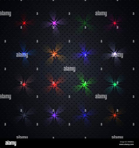 Collection Of Bright Colored Light Effects On Black Background