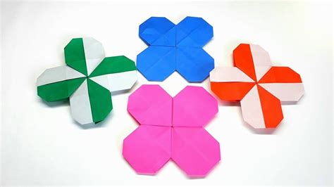 Origami Tutorial How To Fold An Easy Origami Clover Flower Youtube