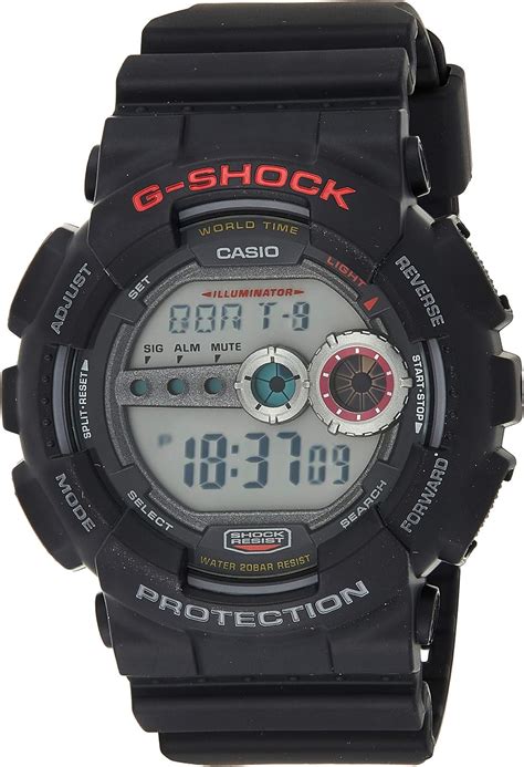 Casio Unisex Watch In Black Resin With Lcd Display And Auto Led Light