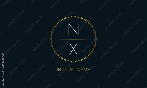 Vetor De NX XN Letter Luxury Polygonal Logo In Golden And White Color