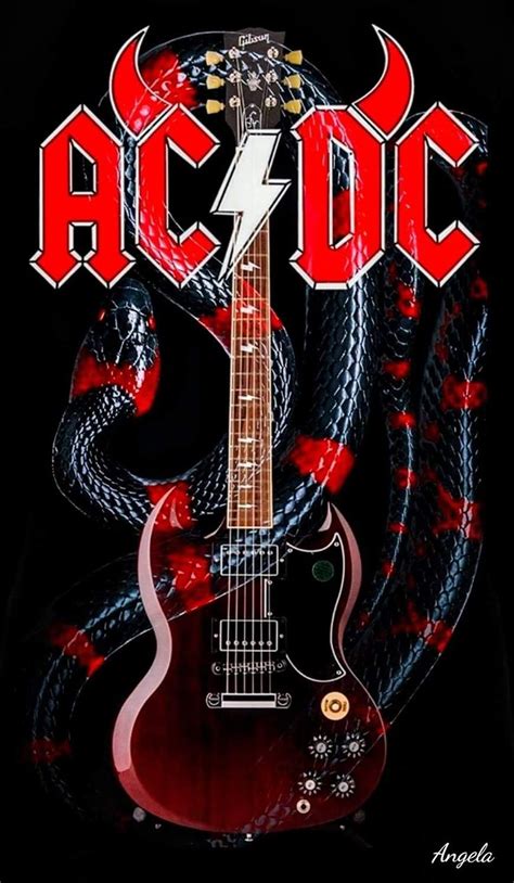 an electric guitar with the words ac dc on it and a snake wrapped around it