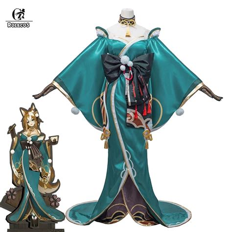 Rolecos Game Genshin Impact Miss Hina Cosplay Costume Genshin Gorou