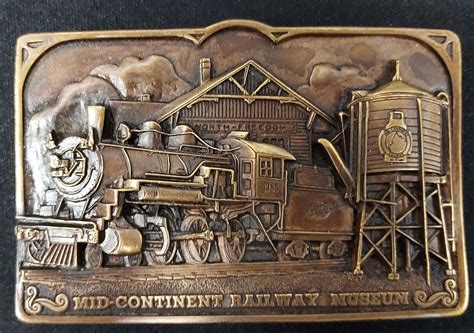 Mid Continent Railway Museum Bronze Belt Buckle Gem