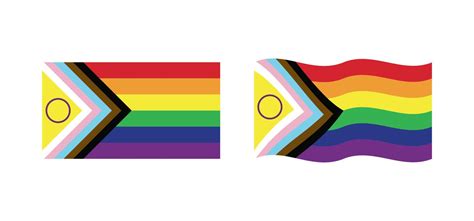 New Updated Lgbtq Pride Flag Vector Intersex Inclusive Progress Pride