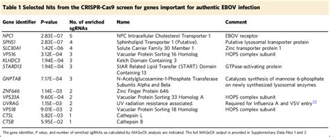 A CRISPR Screen To Select For Knockout Cells Resistant To EBOV