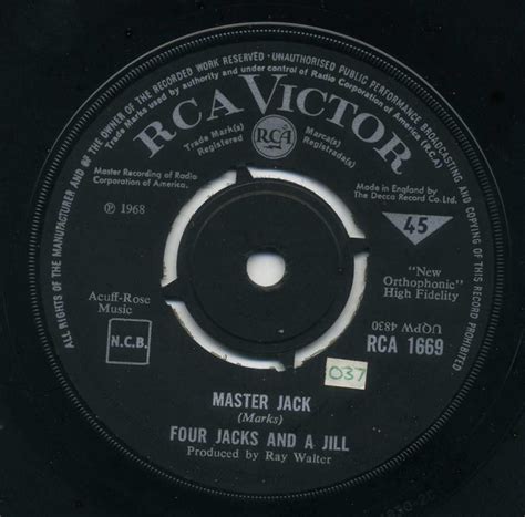 Master Jack By Four Jacks And A Jill 1968 7inch X 1 RCA Victor