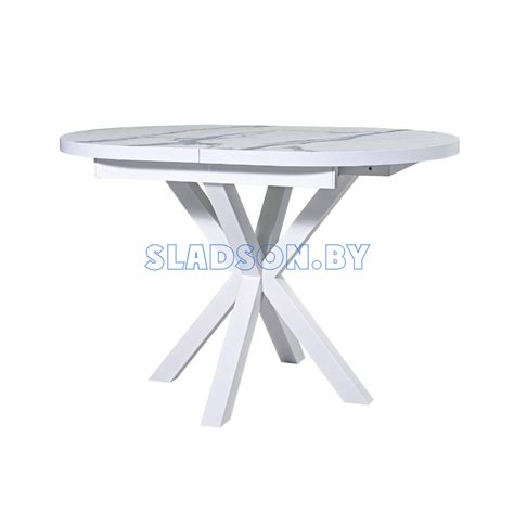 Стол Саен 24 Пластик Мрамор белый 3027/белый муар / Кухонные столы ...