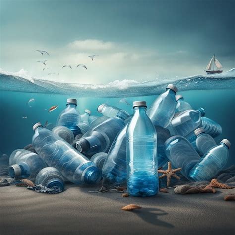 Premium Ai Image Plastic Water Bottles Pollution In Ocean Environment Concept