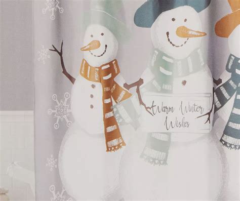 Frosted Forest Gray Snowman 13-Piece Shower Curtain Set | Big Lots