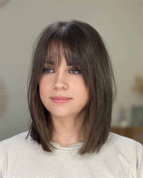 50 Adorable Lob Haircuts with Bangs