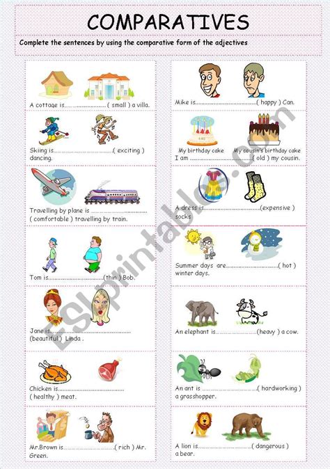 Comparatives Esl Worksheet By Sinejan