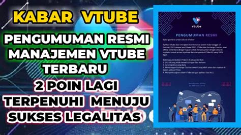 Info Terbaru Vtube Pengumuman Singkat Resmi Dari Pihak Manahemen