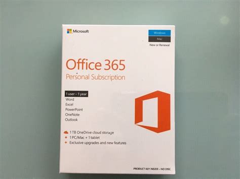 Office 365 Personal Subscription 1 Year For 1 User Brand New Sealed In