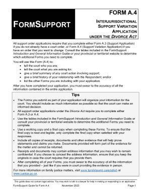 Fillable Online Www2 Gnb FORM A 4 Interjurisdictional Support Variation