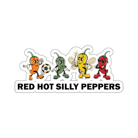 Red Hot Silly Peppers Kiss Cut Stickers Funny Band Inspired Decal For Laptop Water Bottle