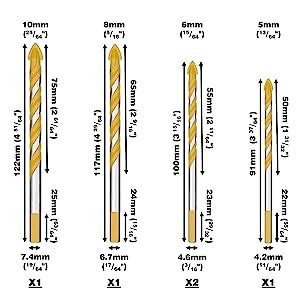 SabreCut SCTBA5 Multi-Material Tile Drill Bits Set for Ceramic