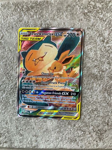 Promo Sm Eevee And Snorlax Gx Tag Team Pokemon Promo Card Values