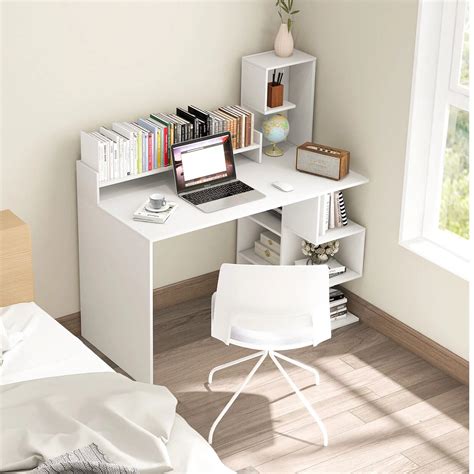 Ripley Escritorio Moderno Con Estantes Collie Blanco Ryr Muebles