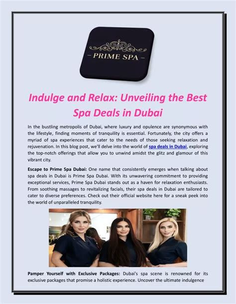 PPT Indulge And Relax Unveiling The Best Spa Deals In Dubai