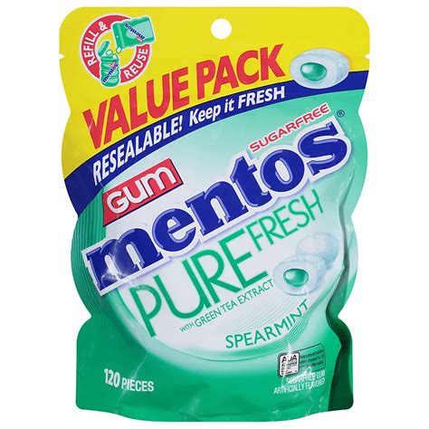 Mentos Pure Fresh Spearmint Gum Shop Snacks And Candy At H E B