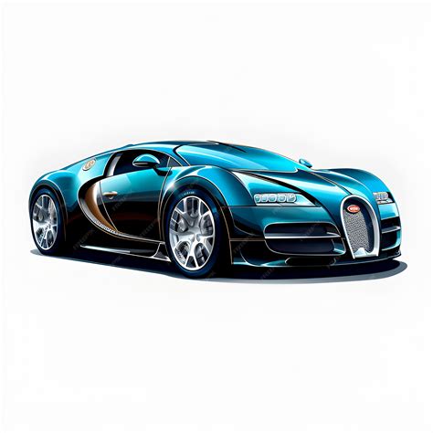 Premium Photo | Bugatti car animated Black color