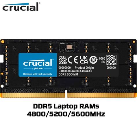 Crucial RAM 16GB 24GB 32GB 48GB DDR5 5600MHz 5200MHz 4800MHz Laptop ...