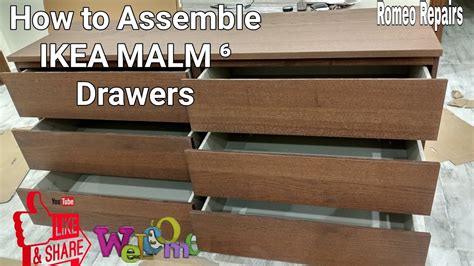 How To Assemble Ikea Malm 6 Drawers Youtube