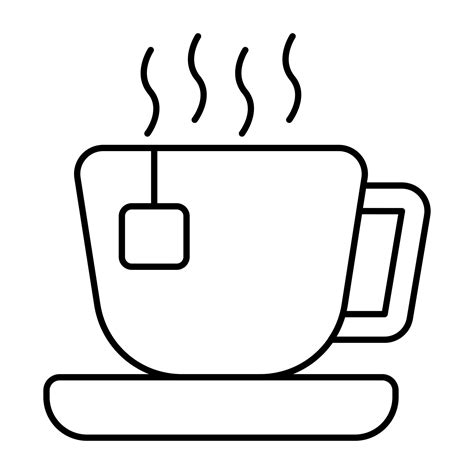 A Hot Teacup Icon In Linear Design 23894941 Vector Art At Vecteezy