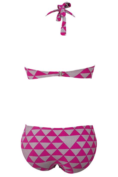 Bikini z topem geometryczny wzór L M FRIDA LINGERIE