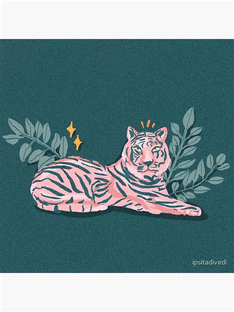 Pink Tiger Sticker For Sale By Ipsitadivedi Redbubble