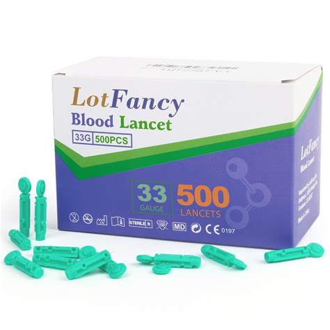 LotFancy Lancets 33 Gauge 500 Count Twist Top Diabetic Lancets For