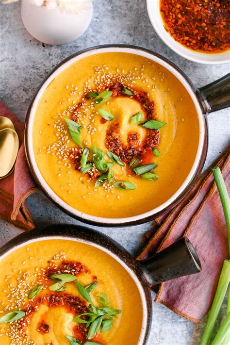 Slow Cooker Miso Butternut Squash And Sweet Potato Soup Recipe