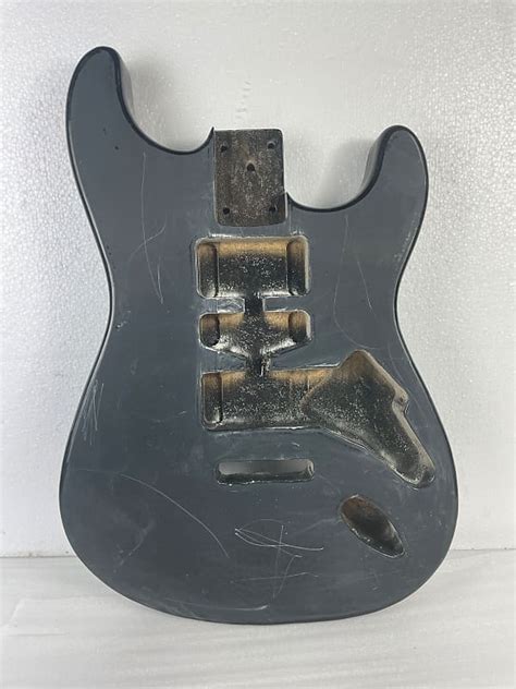 Black Stratocaster Strat Style Guitar Body Diy Project Reverb