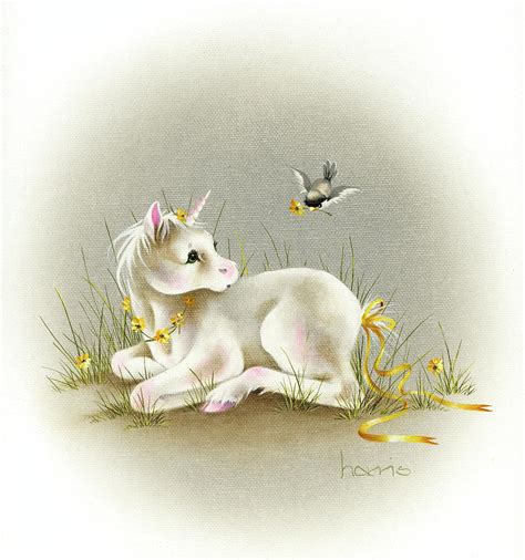 Baby Unicorn Painting by Peggy Harris - Pixels