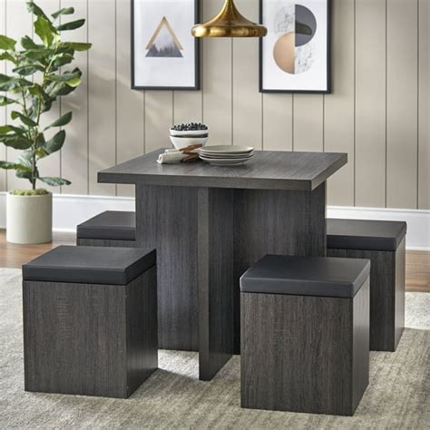 Mainstays 5 Piece Dexter Dining Set With Storage Ottoman