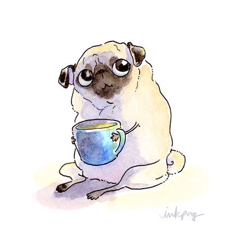 Inkpug Cute Pugs Pug Cartoon Pug Art