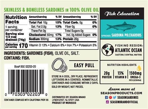 Sardines Season Brand Sustainable Canned Seafood
