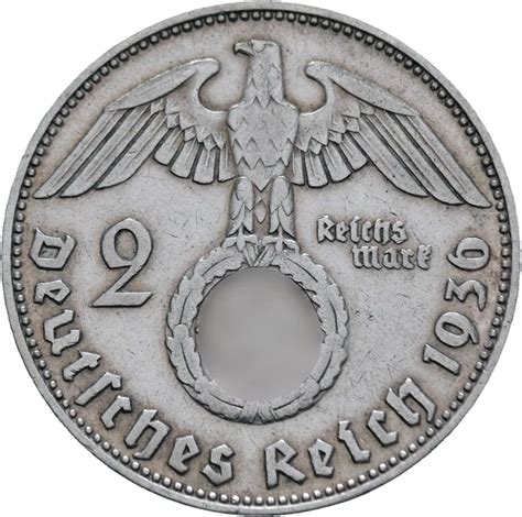 Reichsmark J Paul Von Hindenburg Mit Hakenkreuz In Ss Vz J