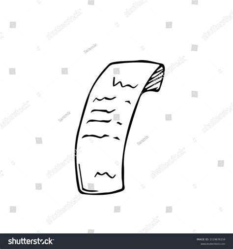 Paper Receipt Hand Drawn Outline Doodle Stock Vector (Royalty Free ...