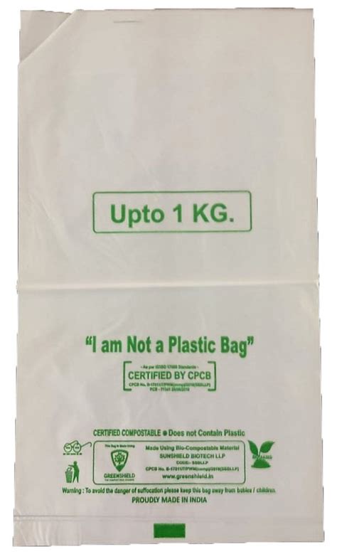 Printed Corn Starch Compostable Bag Holding Capacity Kg At Kg